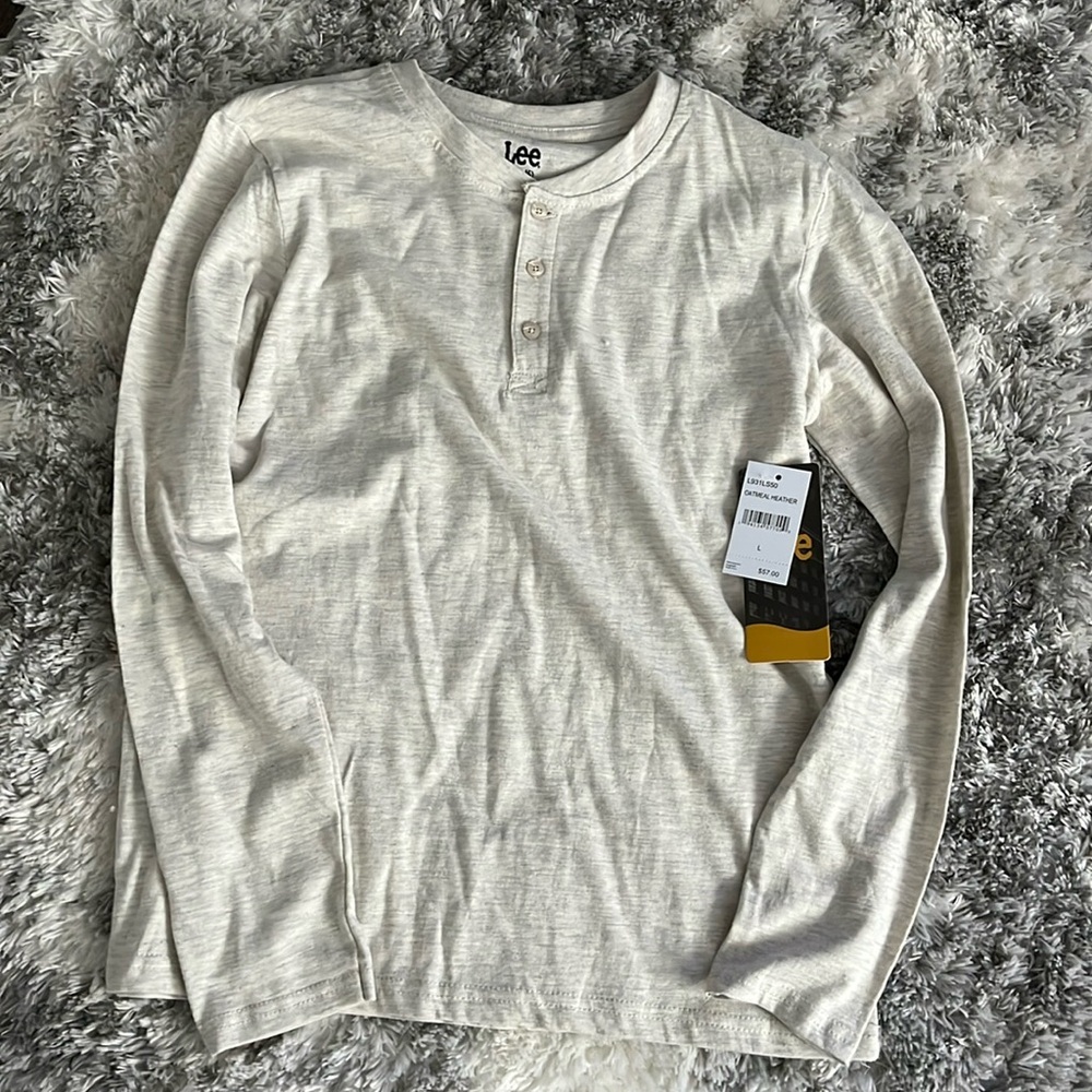 Boys L 14-16 Lee Cream/Tan Long Sleeve shirt NWT